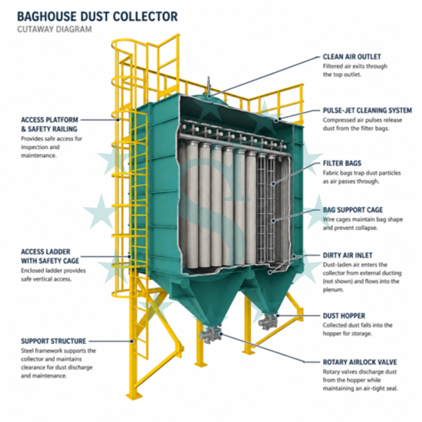 Bag filter - Cutaway Diagram